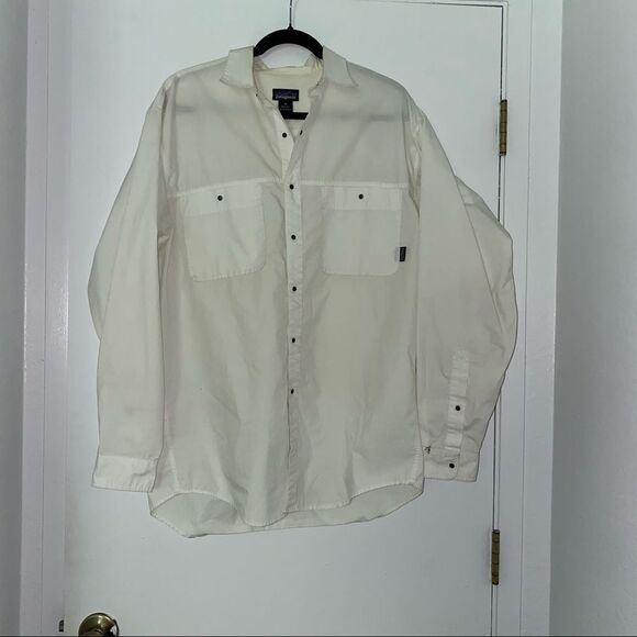 🍄 Patagonia Men’s White Collared Button Down - Picture 1 of 9